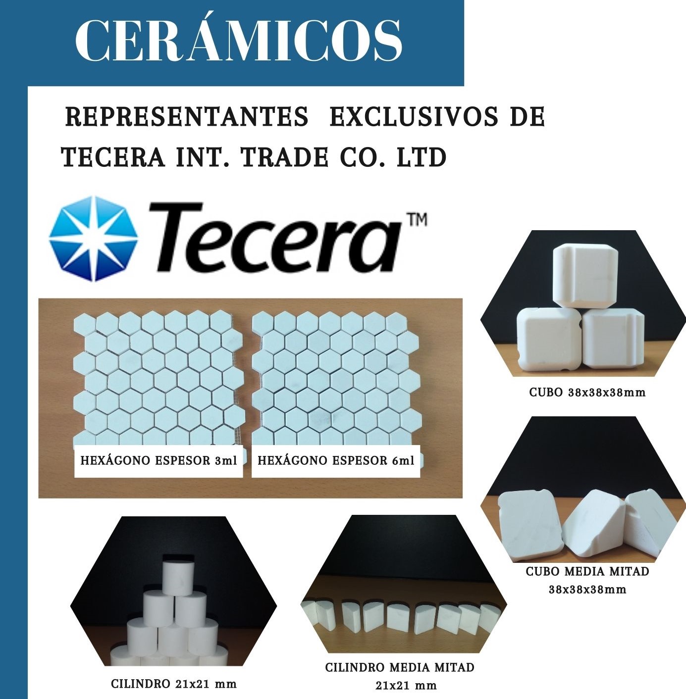 CERAMICOS CILINDRICOS, HEXAGONALES