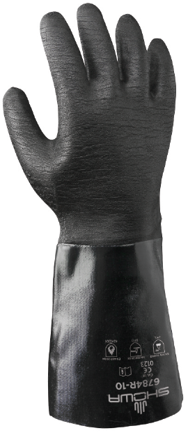 GUANTE PARA LIQUIDOS Y QUIMICOS DE NEOPRENE 14" SHOWA 6784R